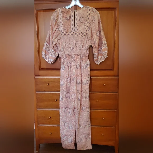 CLEOBELLA Magdalena Bohemian Peach Jumpsuit, Small - Picture 4 of 11